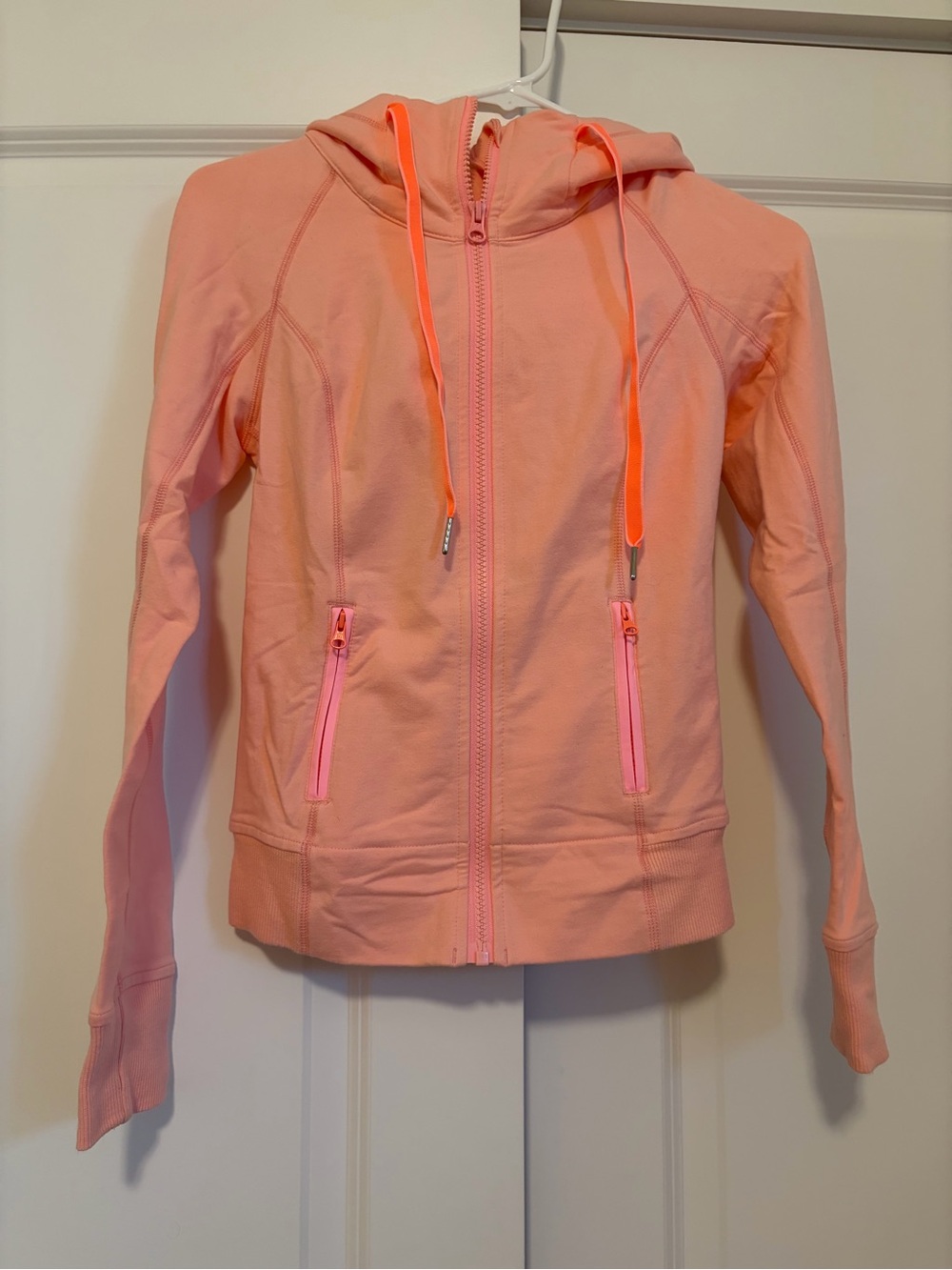 lululemon athletica Peach Zip-Up Hoodie with Neon Accents